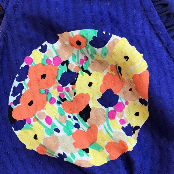 Anthropologie Maeve Blue Silk Floral Dress - Picture 4 of 4